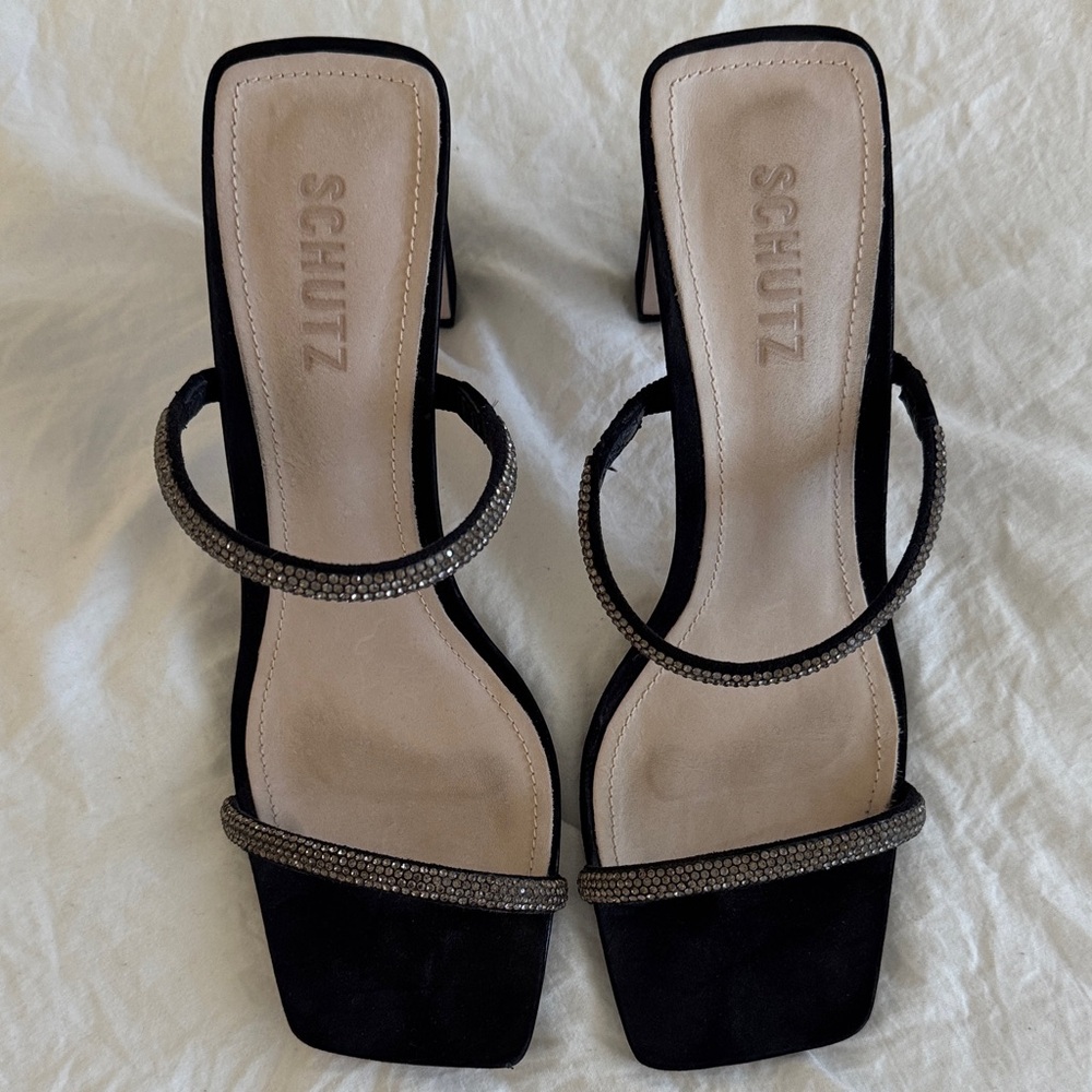 SCHUTZ Black and Embellished Women's Heels